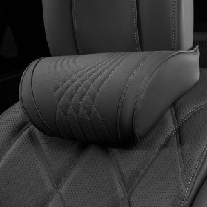 Black Leather Memory Foam Headrest Pillow