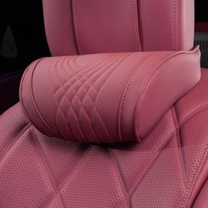 Red Nappa Leather Memory Foam Headrest Pillow