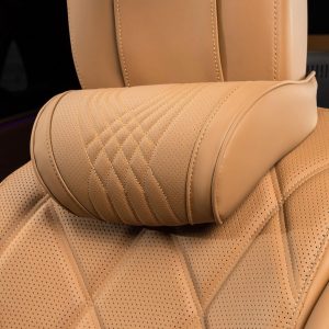 Palomino Brown Leather Memory Foam Headrest Pillow
